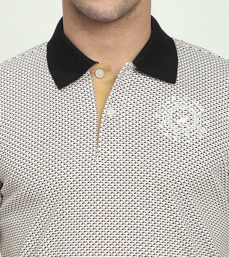 Patterned Short Sleeves Polo T-Shirt