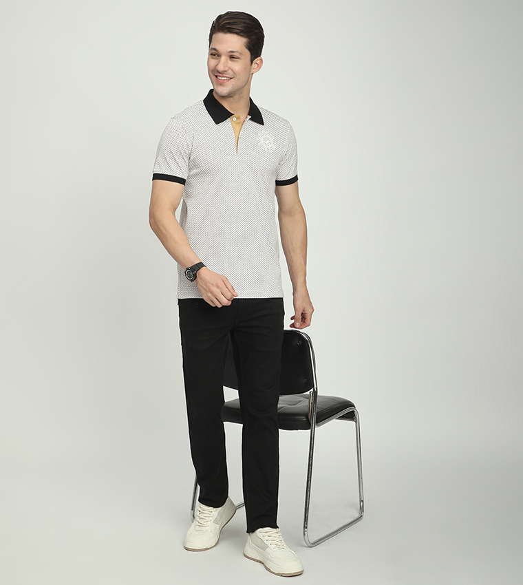 Patterned Short Sleeves Polo T-Shirt