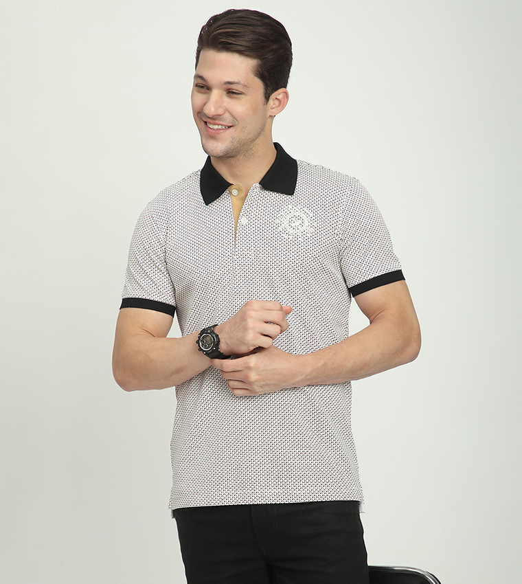 Patterned Short Sleeves Polo T-Shirt