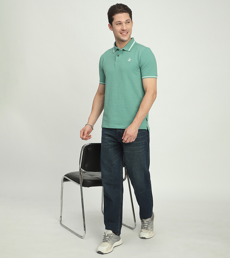 Logo Embroidered Short Sleeves Polo T-Shirt