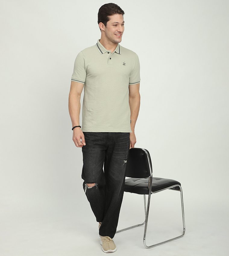 Logo Embroidered Short Sleeves Polo T-Shirt