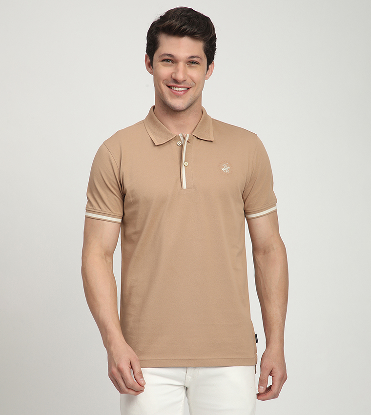 Logo Embroidered Short Sleeves Polo T-Shirt