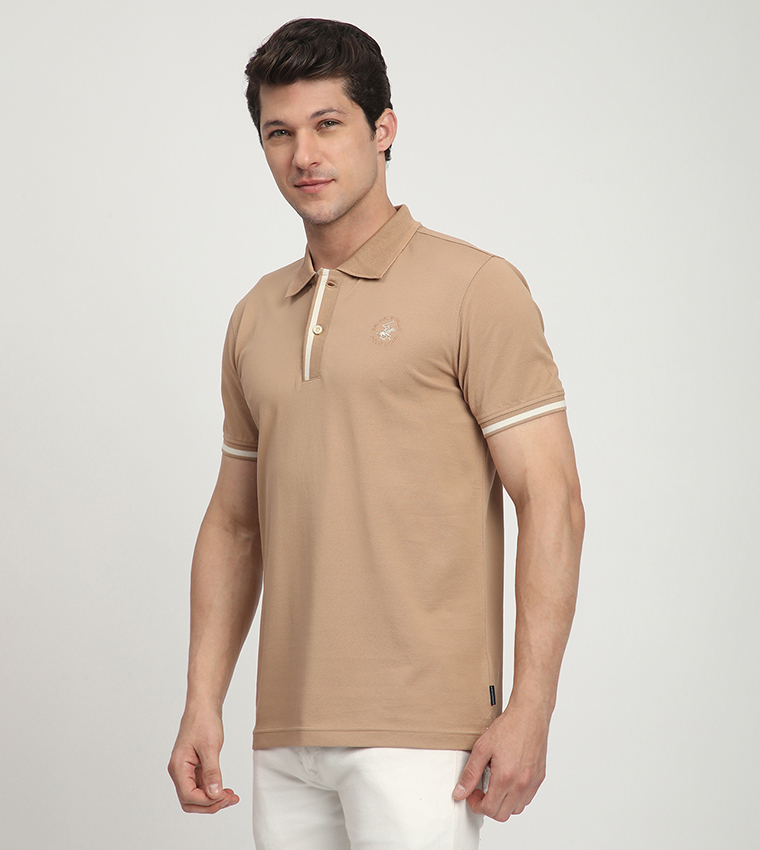 Logo Embroidered Short Sleeves Polo T-Shirt