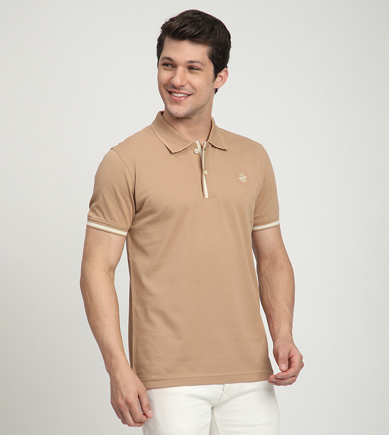 Logo Embroidered Short Sleeves Polo T-Shirt