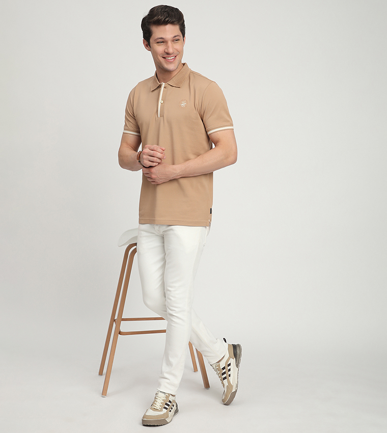 Logo Embroidered Short Sleeves Polo T-Shirt