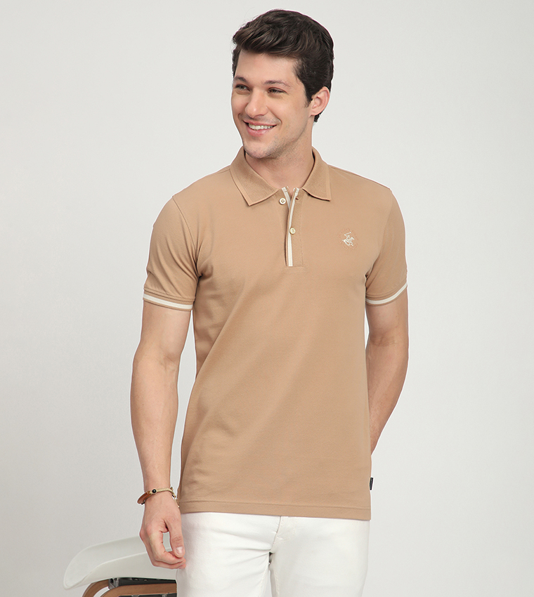 Logo Embroidered Short Sleeves Polo T-Shirt