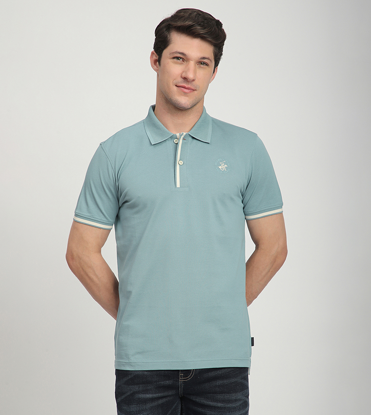 Logo Embroidered Short Sleeves Polo T-Shirt