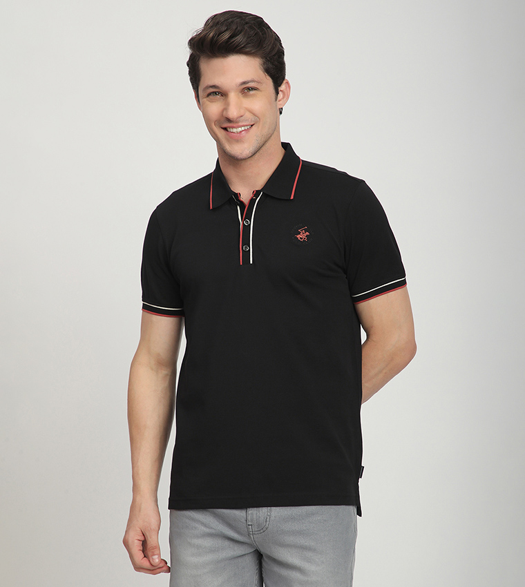 Logo Embroidered Short Sleeves Polo T-Shirt