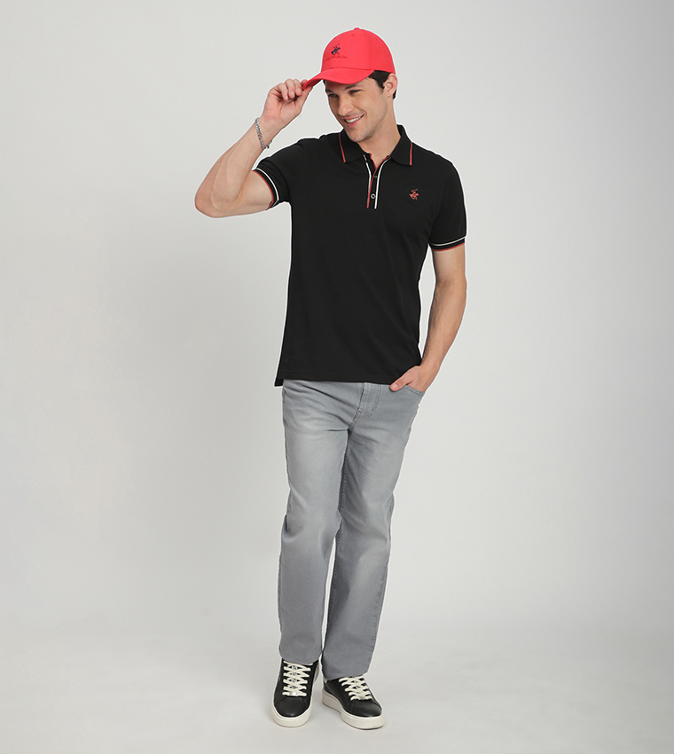 Logo Embroidered Short Sleeves Polo T-Shirt