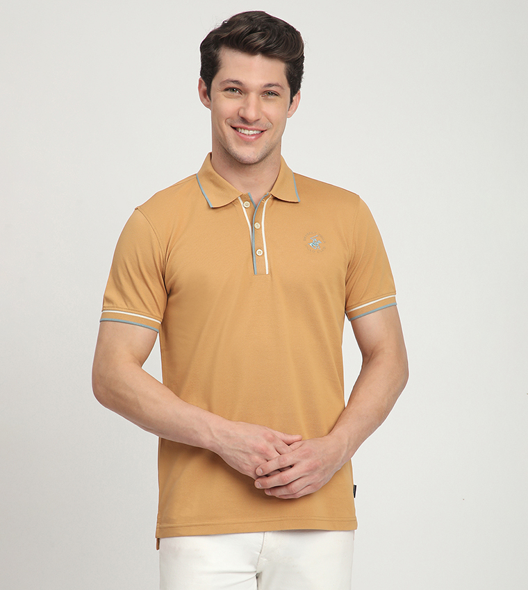 Logo Embroidered Short Sleeves Polo T-Shirt