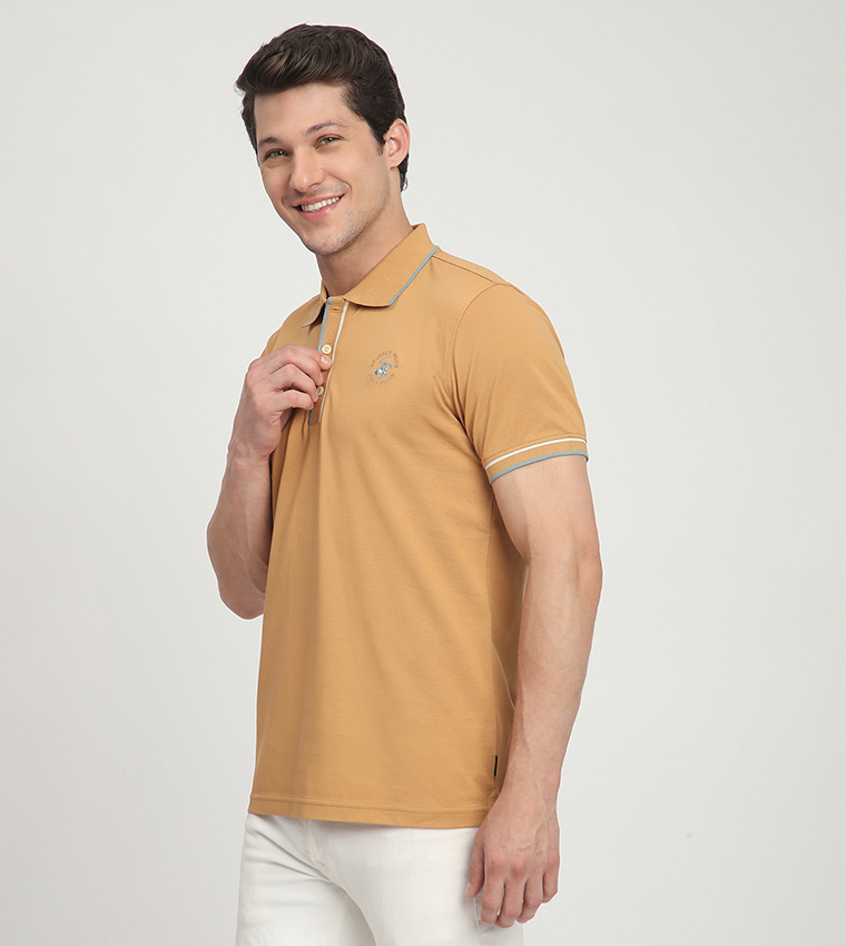 Logo Embroidered Short Sleeves Polo T-Shirt
