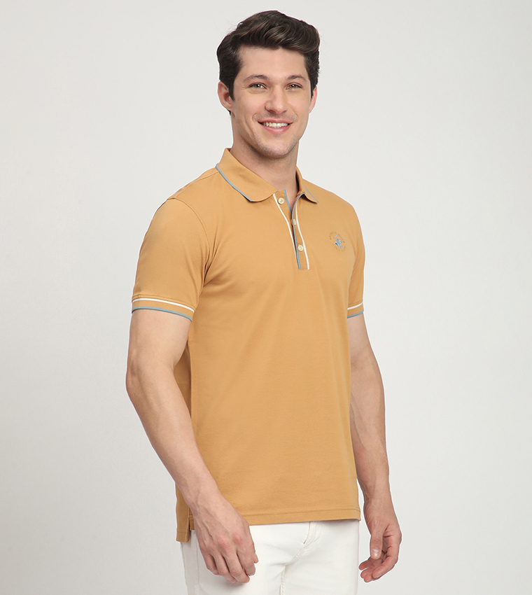 Logo Embroidered Short Sleeves Polo T-Shirt