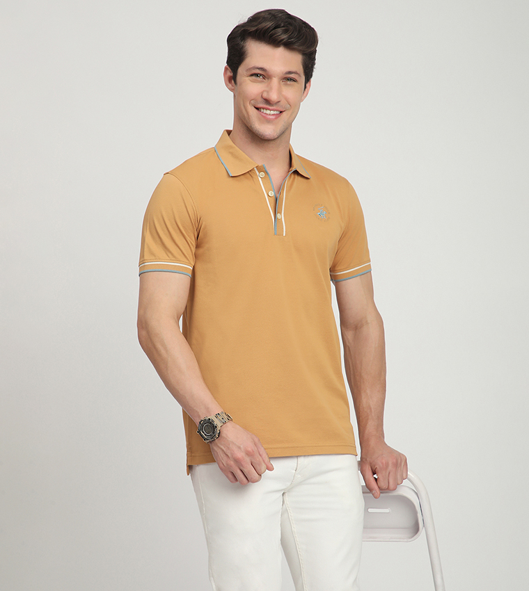 Logo Embroidered Short Sleeves Polo T-Shirt