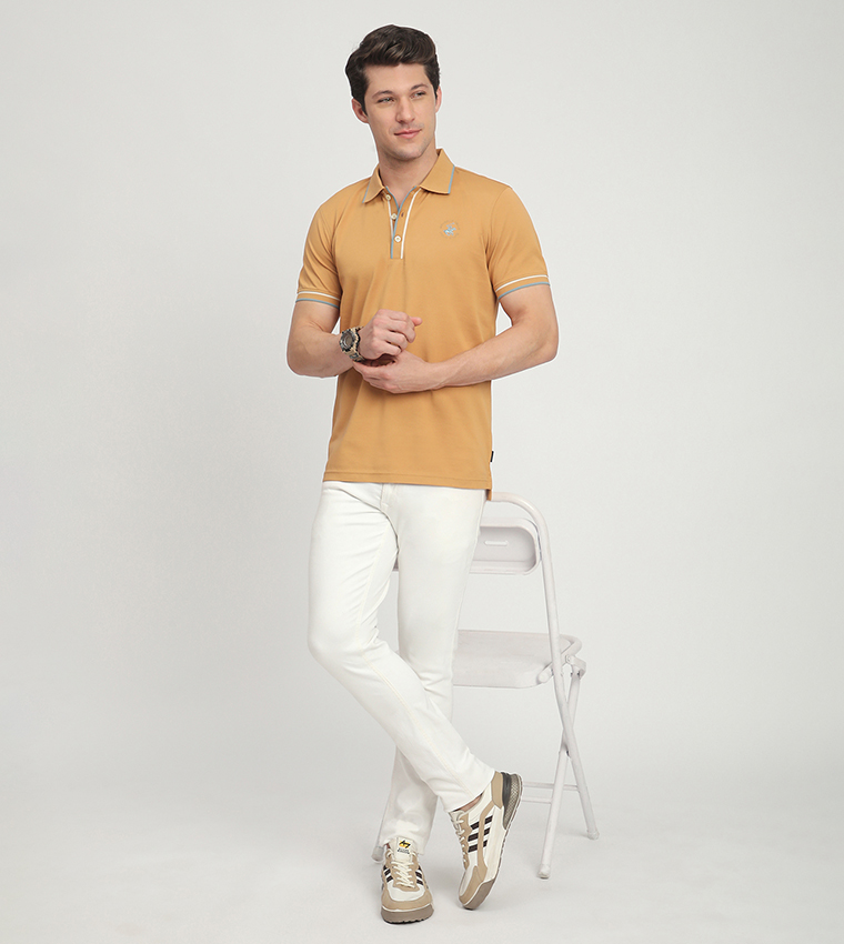 Logo Embroidered Short Sleeves Polo T-Shirt