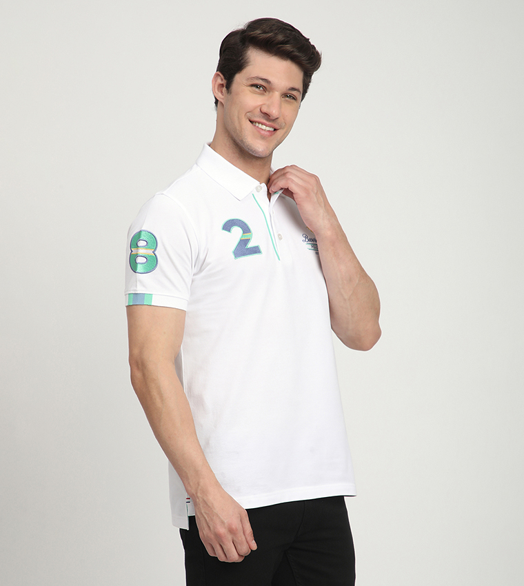 Logo Embroidered Short Sleeves Polo T-Shirt