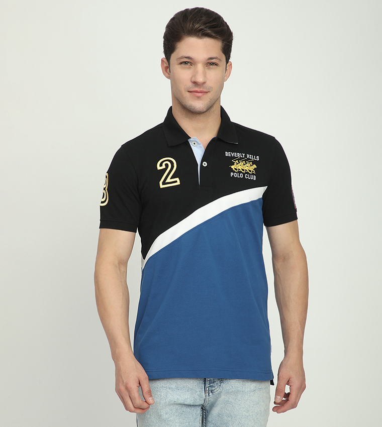Color Block Short Sleeves Polo T-Shirt