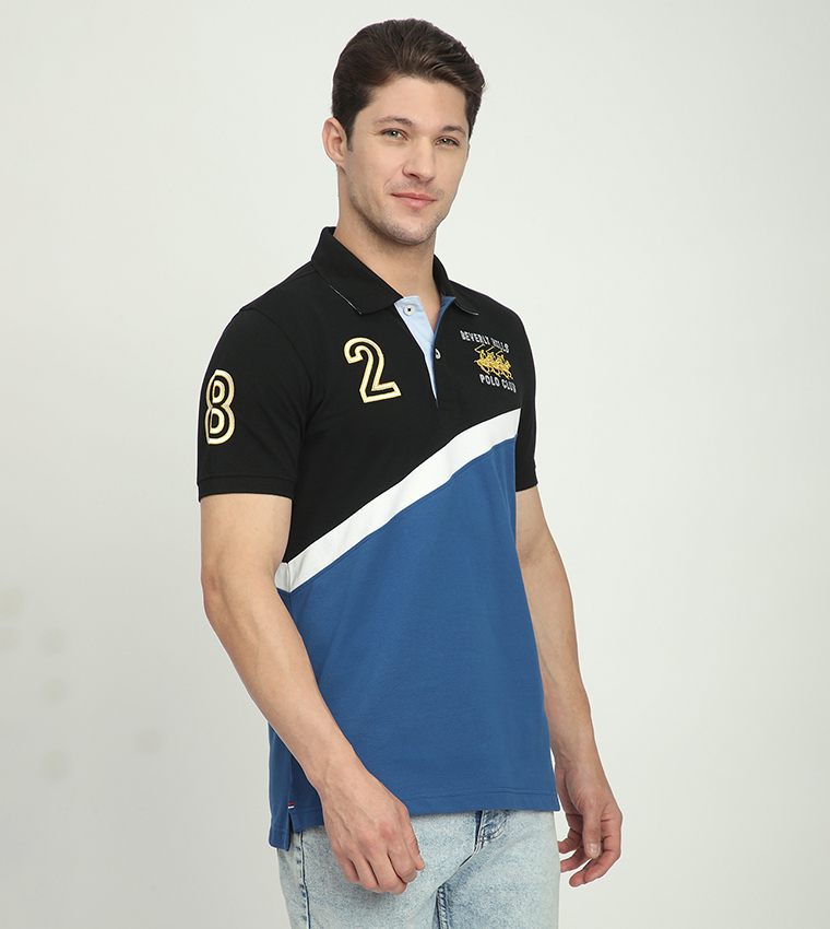 Color Block Short Sleeves Polo T-Shirt