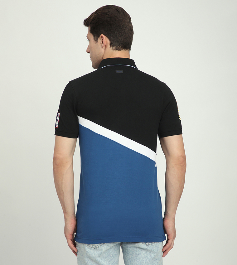 Color Block Short Sleeves Polo T-Shirt