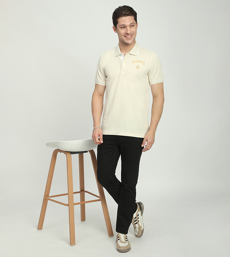 Logo Embroidered Short Sleeves Polo T-Shirt
