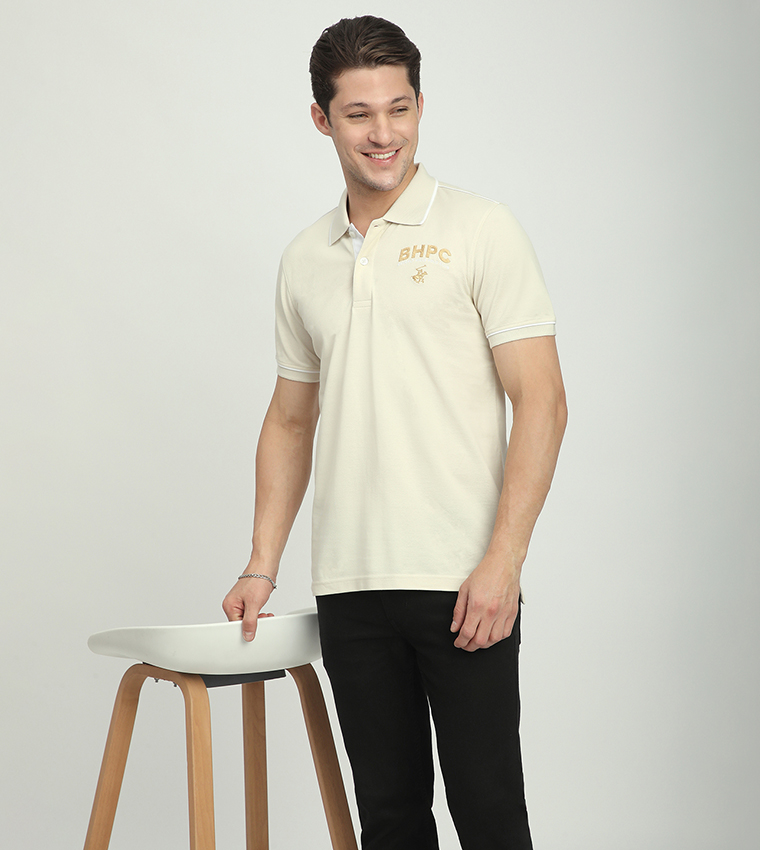 Logo Embroidered Short Sleeves Polo T-Shirt