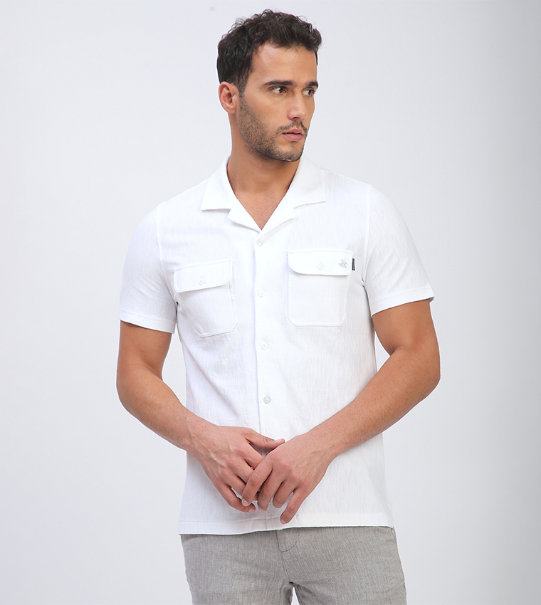 Textured Short Sleeves Casual Shirt