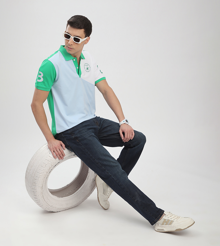 Color Block Short Sleeves Polo T-Shit