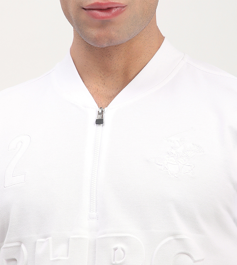 Logo Embossed V-Neck T-Shirt