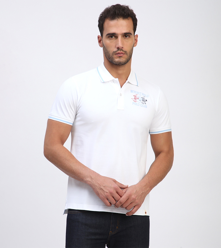 Logo Embroidered Short Sleeves Polo T-Shirt