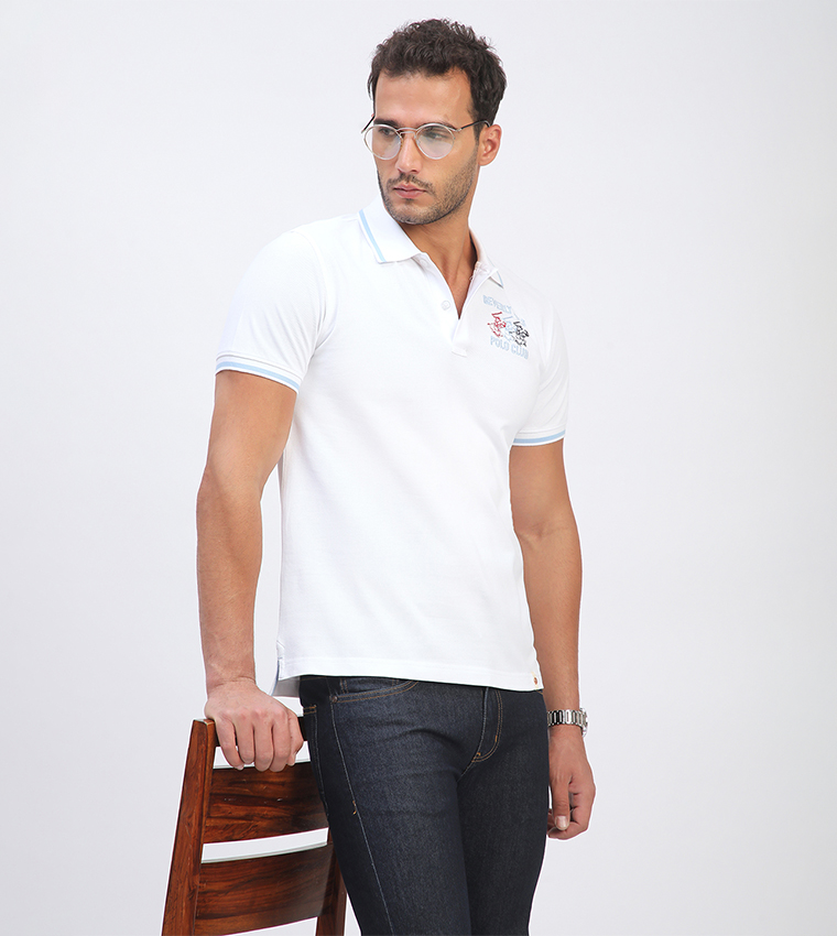 Logo Embroidered Short Sleeves Polo T-Shirt