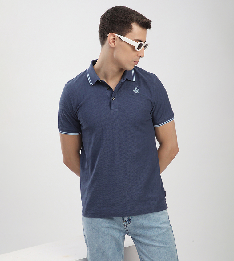 Logo Embroidered Short Sleeves Polo T-Shirt