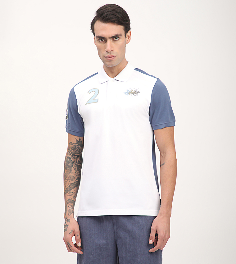 Color Block Short Sleeves Polo T-Shirt