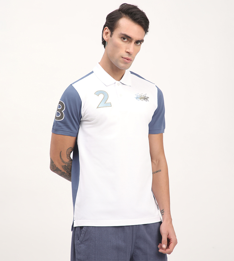 Color Block Short Sleeves Polo T-Shirt