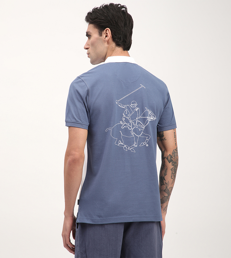 Color Block Short Sleeves Polo T-Shirt