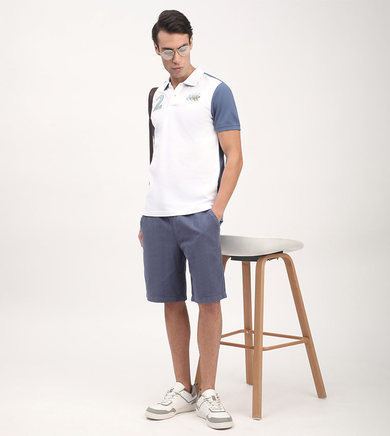 Color Block Short Sleeves Polo T-Shirt