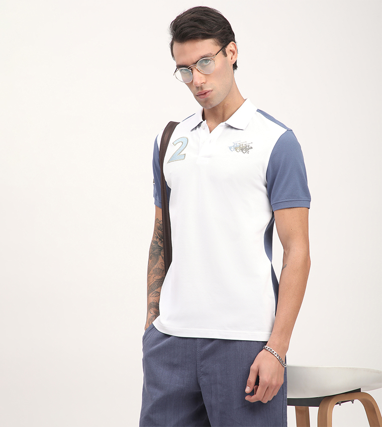 Color Block Short Sleeves Polo T-Shirt