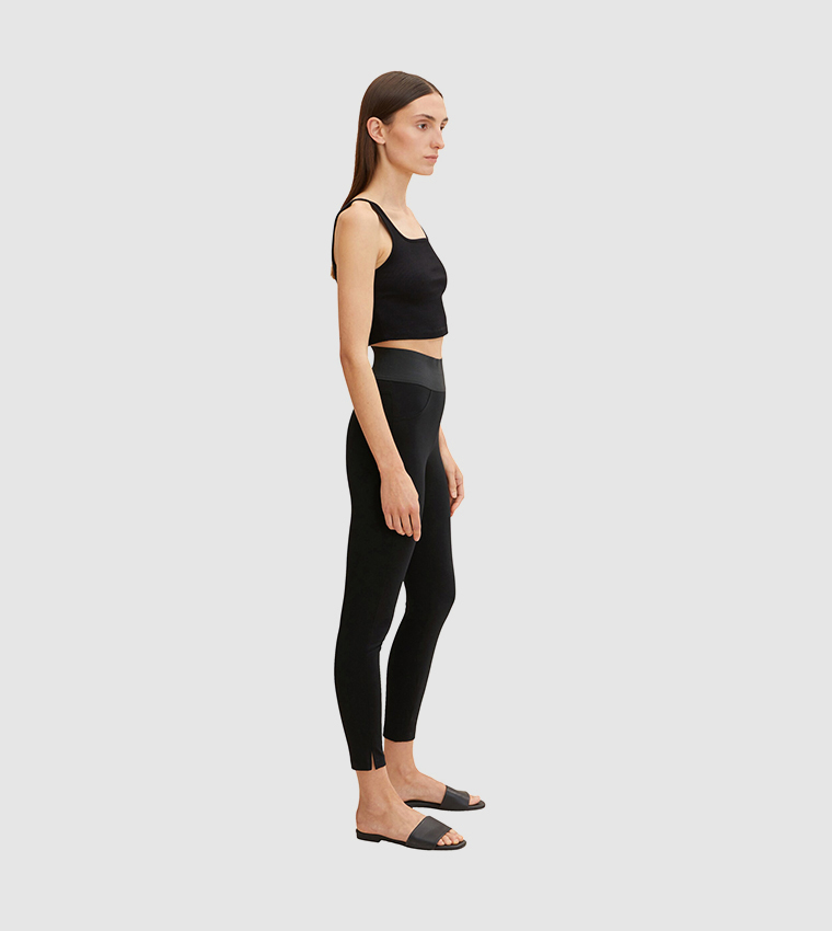 Mid-Rise Leggings with Elasticated Waist