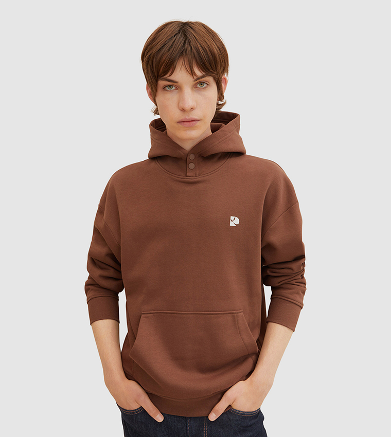 Buy Tom Tailor Long Sleeves Hooded Sweatshirt In Brown 6thStreet