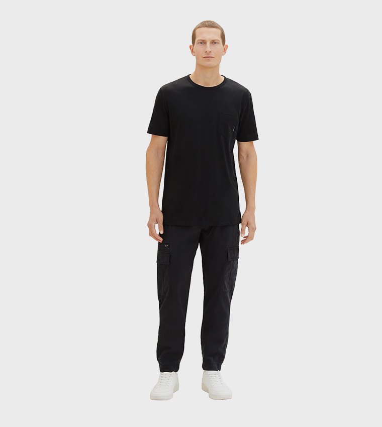 Solid Relaxed Fit Cargo Pants