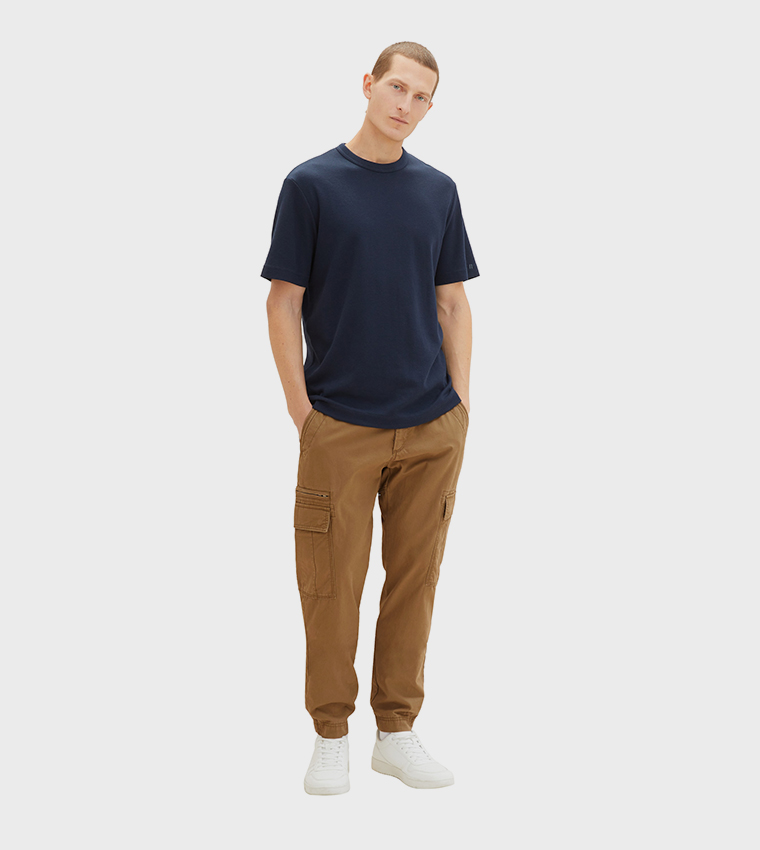 Solid Relaxed Fit Cargo Pants