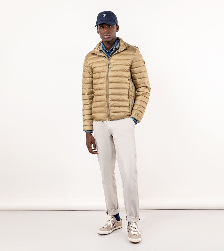 Beige puffer clearance jacket men