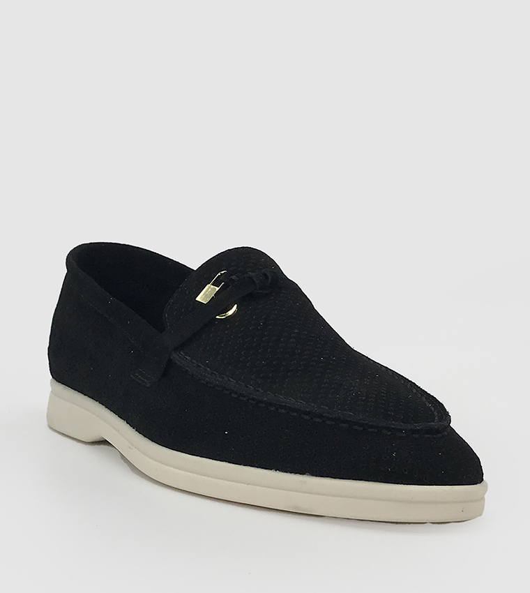 Perforated Round Toe Loafers