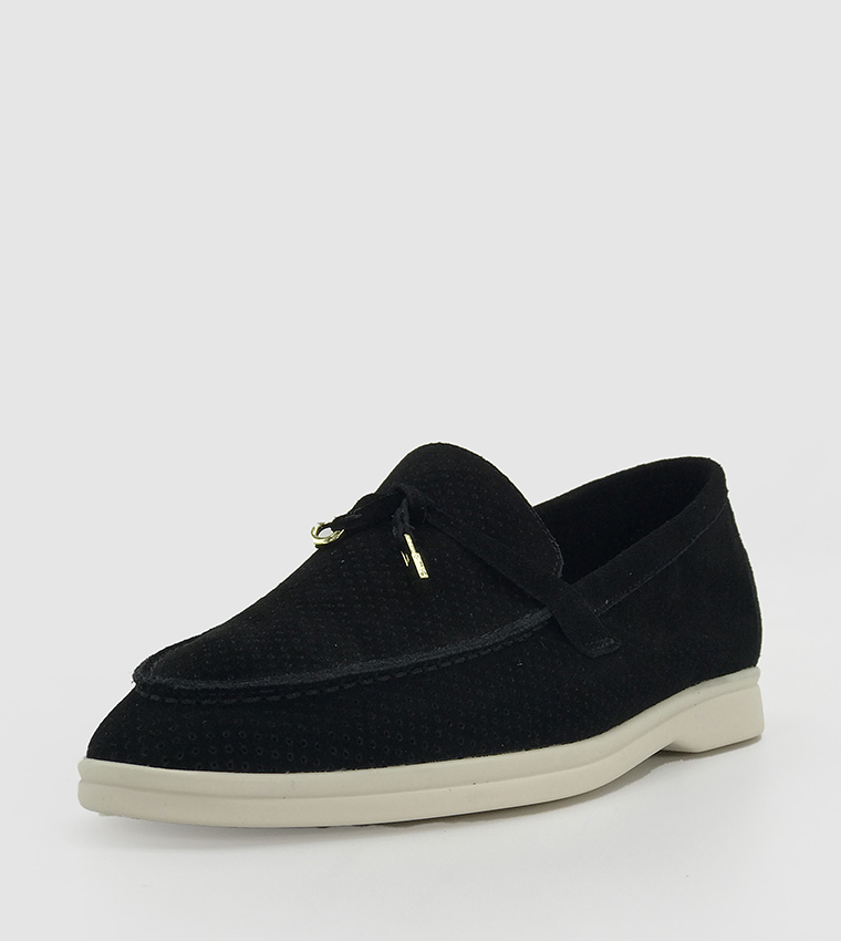 Perforated Round Toe Loafers
