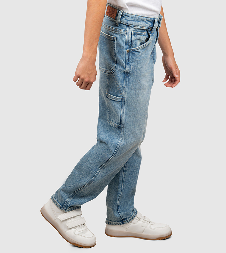 بنطلون جينز كاربينتر مغسول فضفاض 