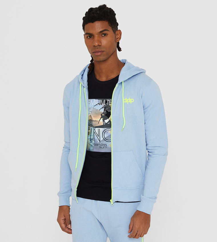 Buy HIS HERS French Terry Hoodie Zipper In Blue 6thStreet