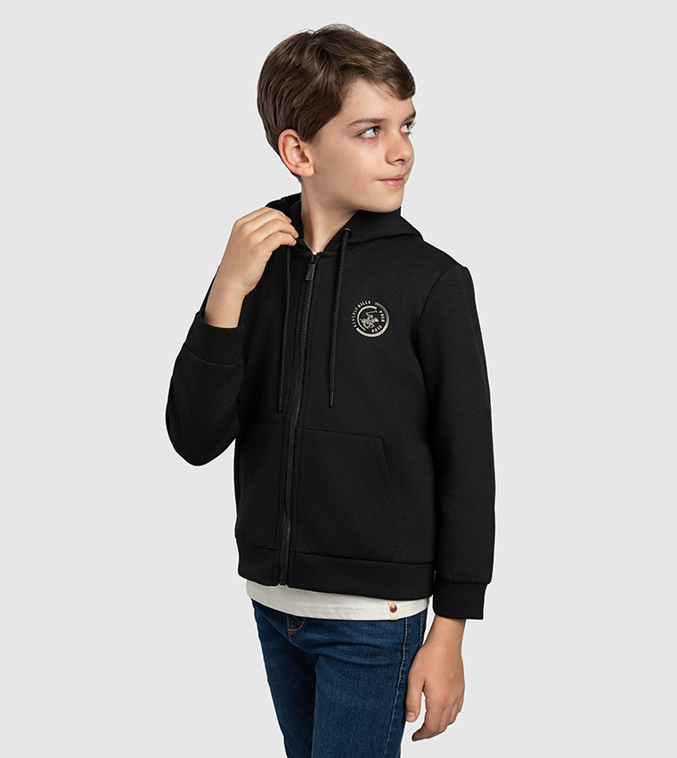 Logo Printed Hooded Jacket