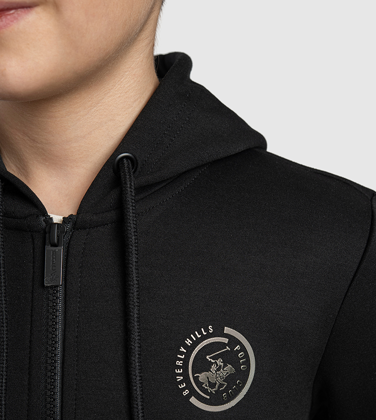 Logo Printed Hooded Jacket