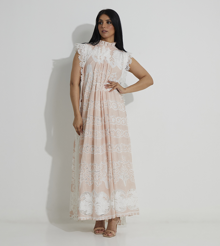 2 Piece Mock Neck Lace Daraa 