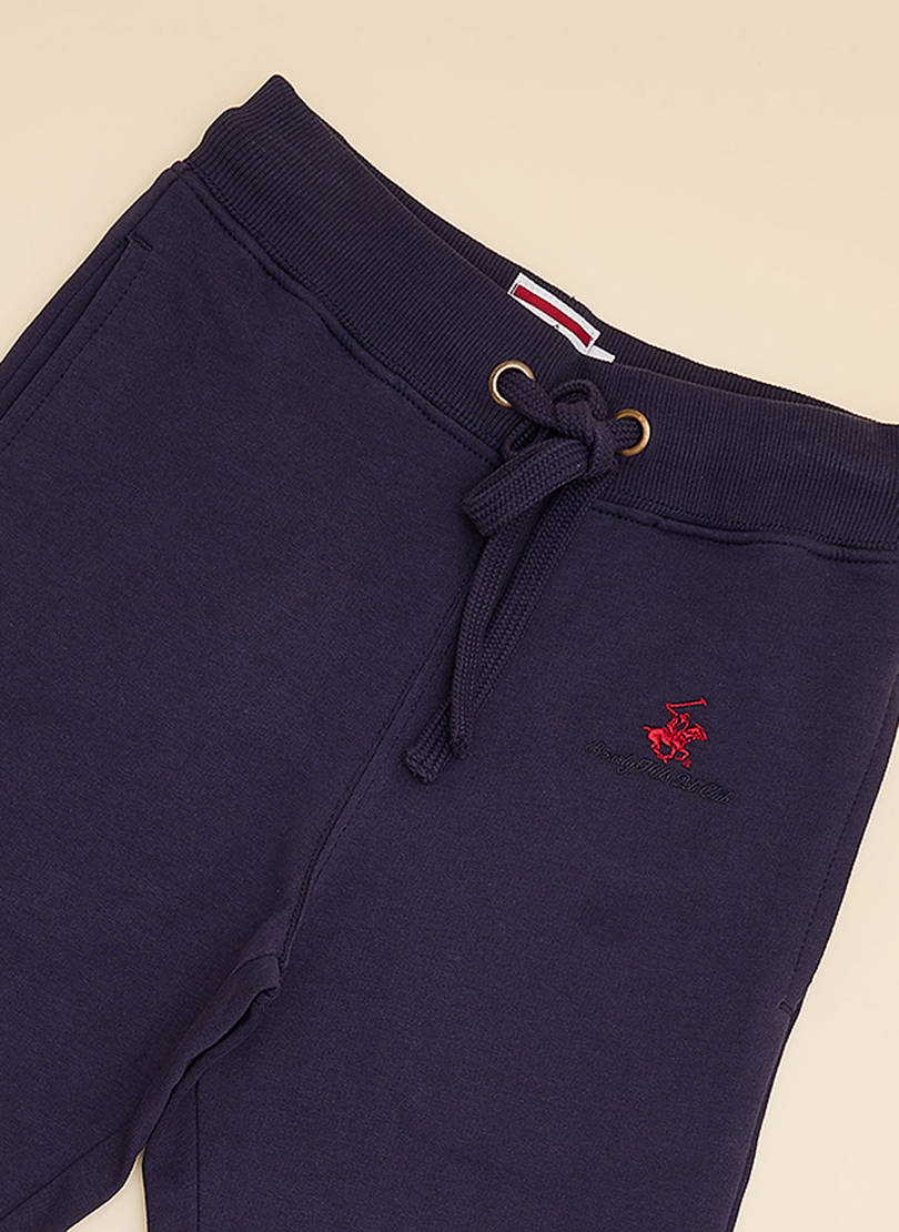 Logo Embroidered Drawstring Waist Joggers