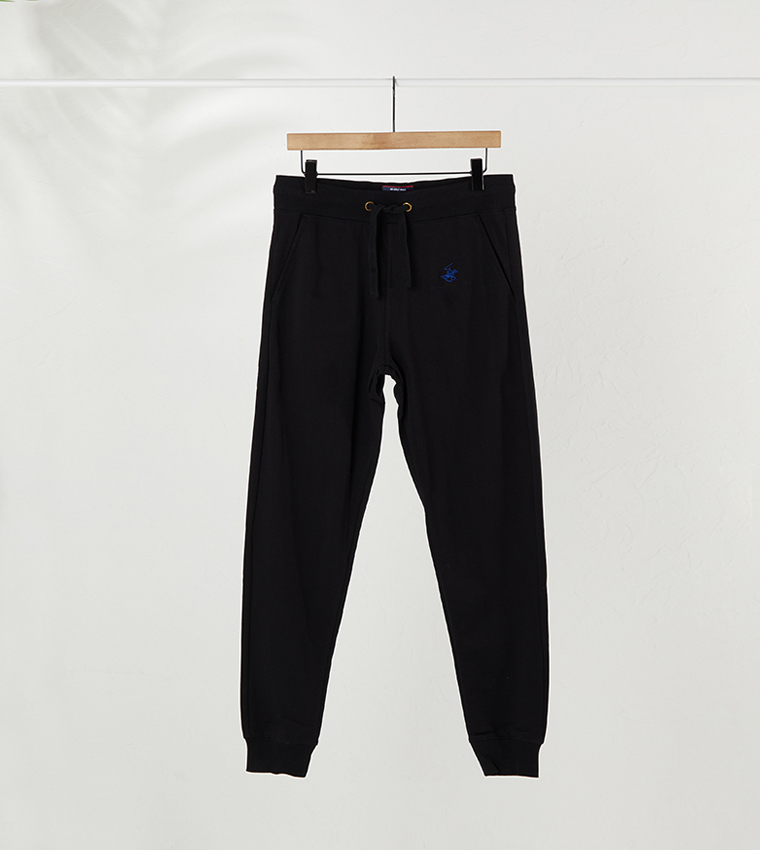 Logo Embroidered Drawstring Waist Joggers