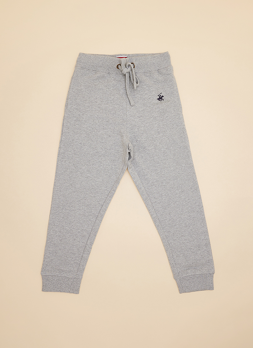 Logo Embroidered Drawstring Waist Joggers